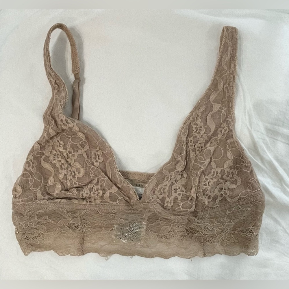 Guess Beige Lace Bralette - size S